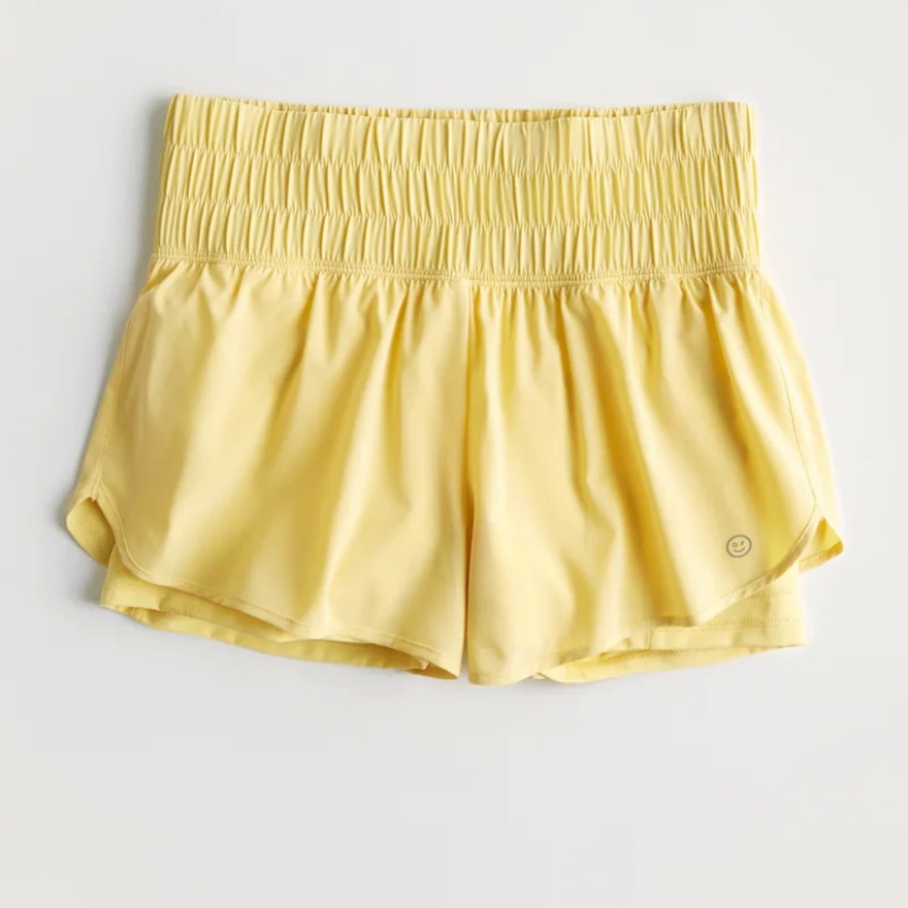 GILLY HICKS GO ENERGIZE 2-IN-1 RUNNING SHORTS YELLOW